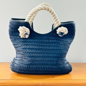 Talbots Woven Braid Nautical Rope Purse Tote Bag